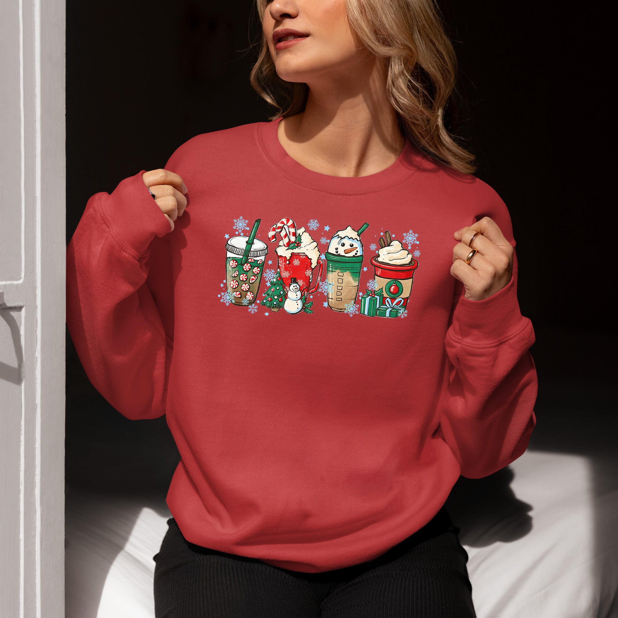 Milkshake Christmas Gift Idea, Festive Holiday Cheer, Sweet Treat Themed Celebration for the Season Sweatshirt