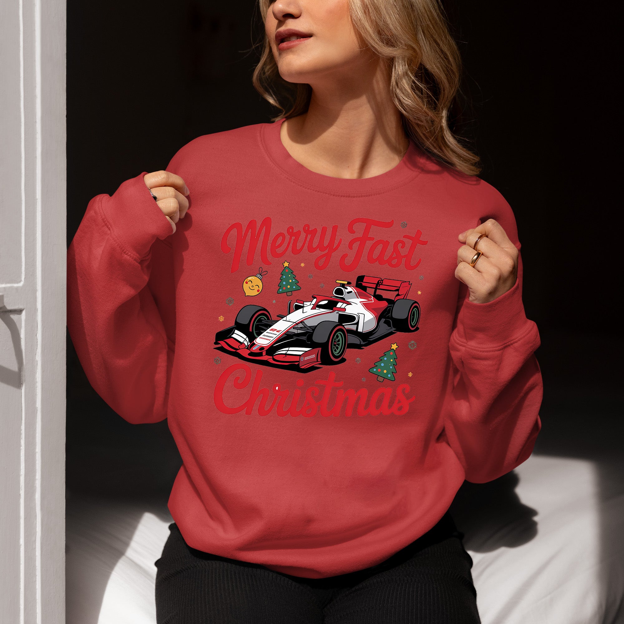 Merry Fast Christmas - Festive Holiday Theme for Winter Wear, Cozy Red & Green Vibes, Seasonal Gift Idea Sweatshirt