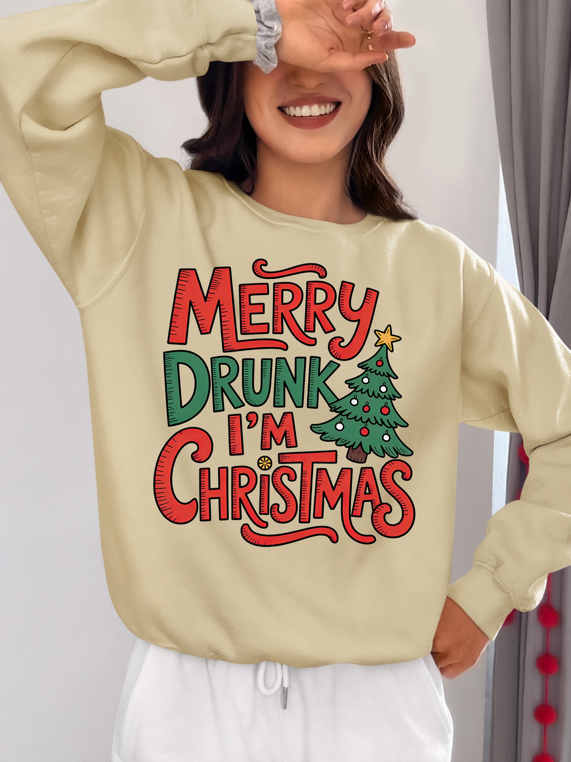 Merry Drunk I'm Christmas - Holiday Humor Gift for Christmas Party, Festive Keepsake, Seasonal Laugh Sweatshirt