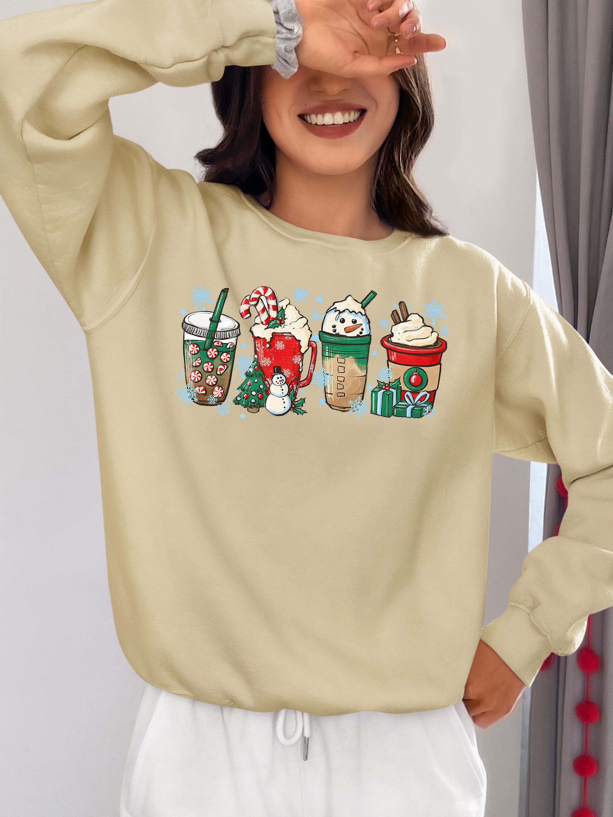 Milkshake Christmas Gift Idea, Festive Holiday Cheer, Sweet Treat Themed Celebration for the Season Sweatshirt