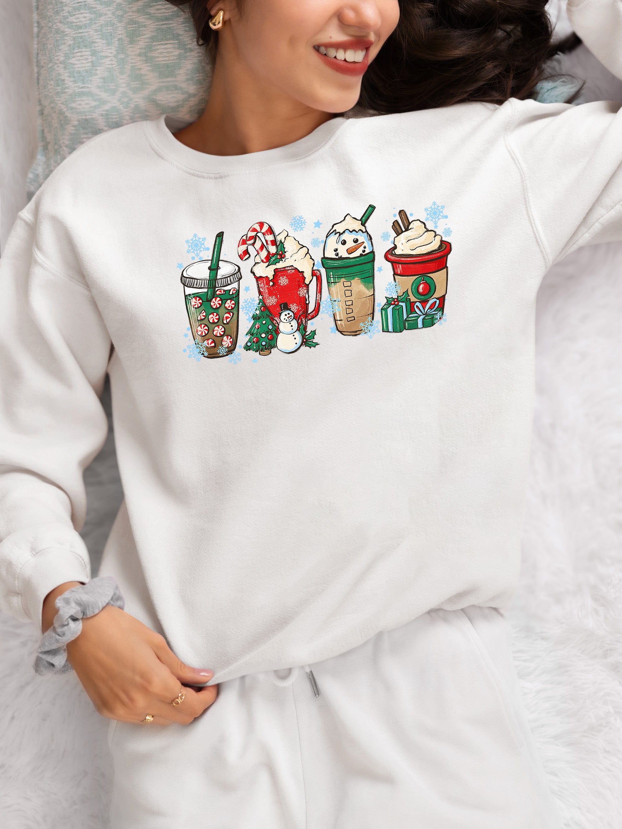 Milkshake Christmas Gift Idea, Festive Holiday Cheer, Sweet Treat Themed Celebration for the Season Sweatshirt