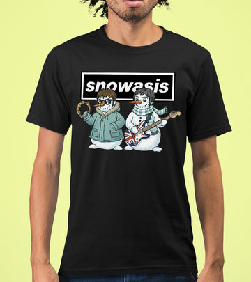 Snowasis Snowmen Guitar Christmas Keepsake - Handmade Whimsical Holiday Sculpture Gift Idea T-Shirt