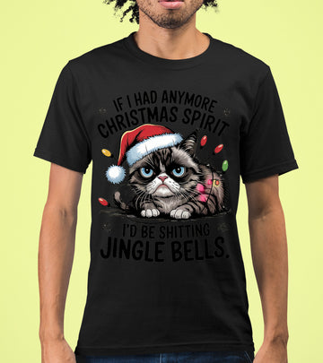 Christmas Spirit Cat Jingle Bells Gift for Cat Lovers, Festive Holiday Cheer T-Shirt