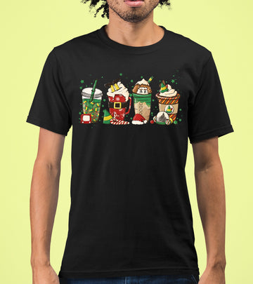 Milkshake Christmas Scene Festive Holiday Flavor Mood for Seasonal Cheer and Warm Winter Moments T-Shirt