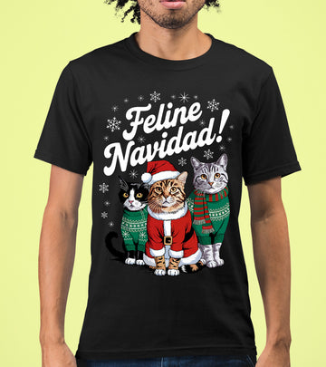 Cat Snowflakes Christmas Theme - Festive Holiday Cat Artwork for Season T-Shirt