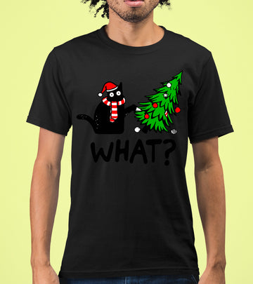 What Cat Says at Christmas - Funny Kitty Gift for Cat Lovers, Holiday Humor, Whiskers & Paws, Cozy Christmas Cheer T-Shirt