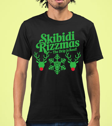 Skibidi Rizzman Christmas Character - Festive Holiday Cheer for Fans, Whimsical Seasonal Gift Idea T-Shirt