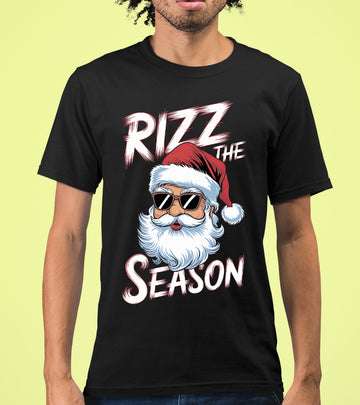 Rizz the Seasonn Santa Sunglasses – Christmas Santa Glasses, Funny Holiday Fashion Accessory, Festive Seasonal Gift Idea, Cozy Cheer T-Shirt