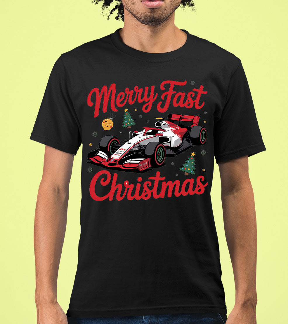 Merry Fast Christmas - Festive Holiday Theme for Winter Wear, Cozy Red & Green Vibes, Seasonal Gift Idea T-Shirt
