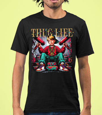 Christmas Thug Life Alone - Funny Holiday Quote Meme Humor - Festive Gift Idea for Him T-Shirt