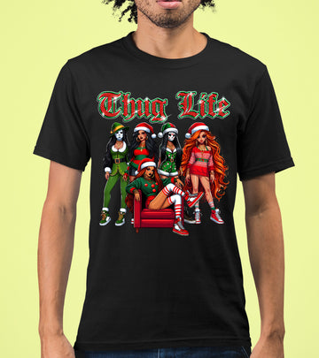 Power Girl Thug Life Christmas Theme - Holiday Hero Glam Gift Idea for Anime Fans T-Shirt