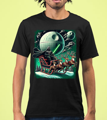 Star Wars Death Star Christmas Light Saber Holiday Galaxy Gift Idea for Sci-Fi Fans T-Shirt