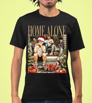 Home Alone on the Porch Christmas Scene - Cozy Holiday Porch Display Gift Idea T-Shirt
