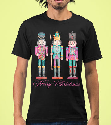 Merry Christmas Statues - Handcrafted Resin Figures for Holiday Collectibles and Display T-Shirt