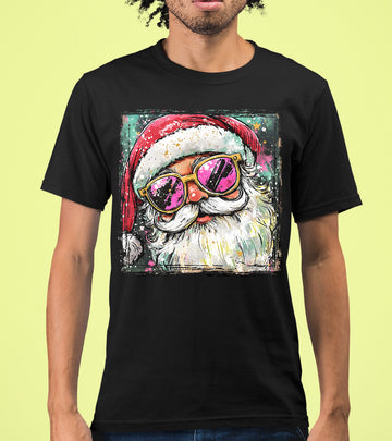 Cool Santa Christmas Art, Whimsical Santa Claus for Holiday Gift Ideas, Festive Collector Piece, Handmade Holiday Joy T-Shirt