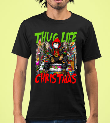 Thug Santa Christmas Theme | Bold Santa Claus Attitude Xmas Holiday Concept T-Shirt