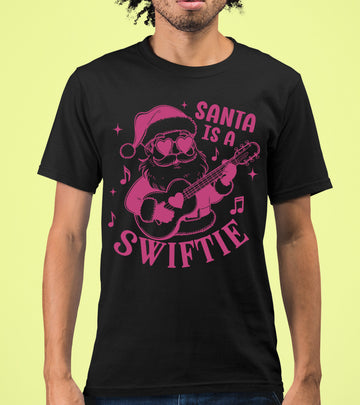 Santa is a Swiftie Christmas Gift Idea for Music Lovers - Festive Santa Theme, Holiday Joy T-Shirt