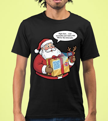 UK Digital ID Santa - Festive Christmas Security Badge Template for Online Use T-Shirt