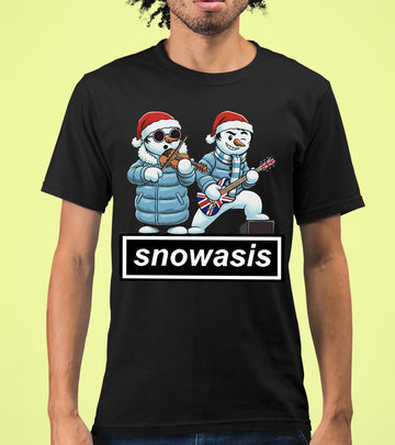 Snowasis Guitar and Violin Christmas Theme - Festive Gift for Music Lovers, Holiday Cheer, Unique Seasonal Accessory T-Shirt