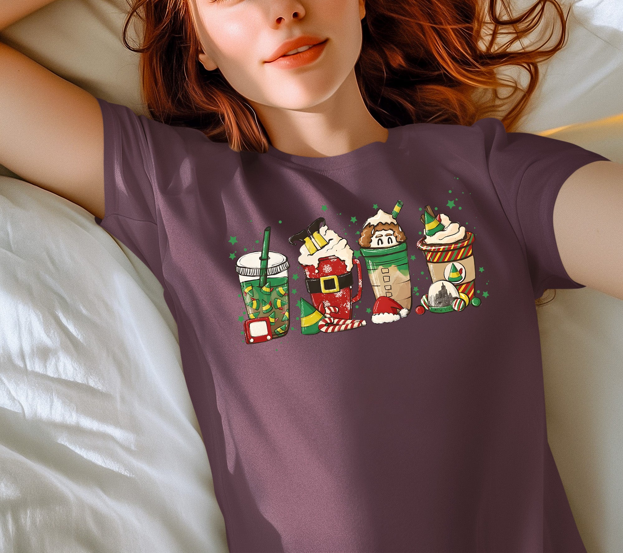 Milkshake Christmas Scene Festive Holiday Flavor Mood for Seasonal Cheer and Warm Winter Moments T-Shirt