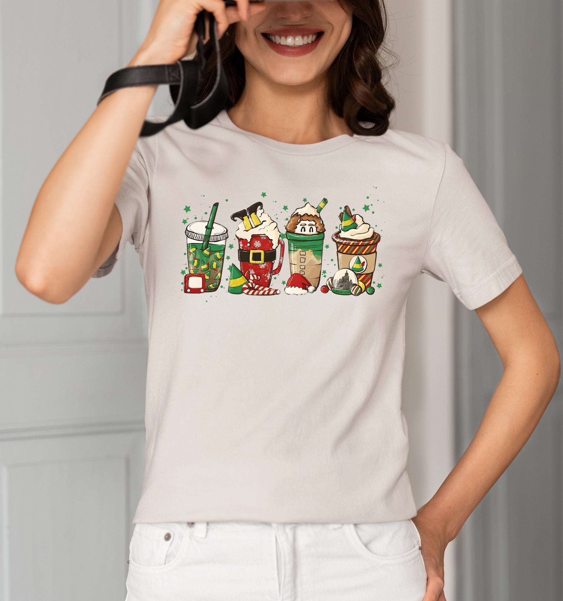 Milkshake Christmas Scene Festive Holiday Flavor Mood for Seasonal Cheer and Warm Winter Moments T-Shirt