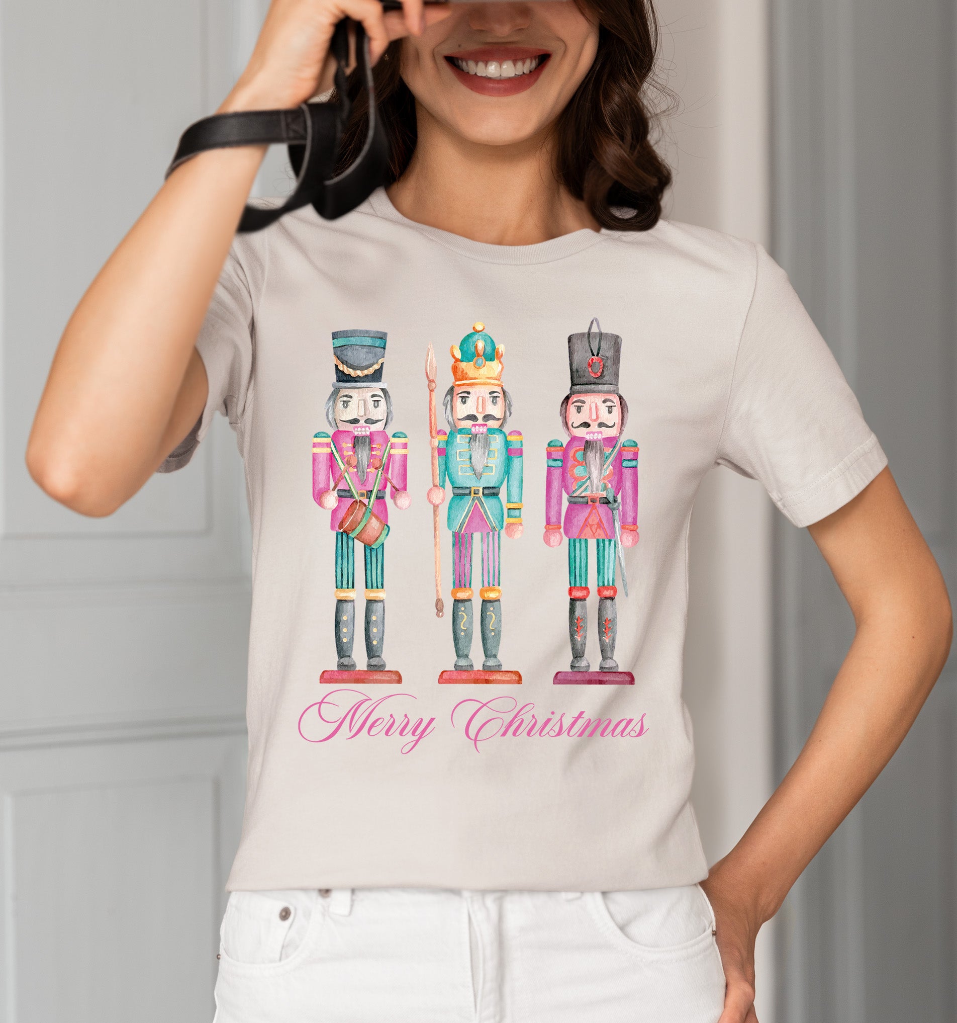 Merry Christmas Statues - Handcrafted Resin Figures for Holiday Collectibles and Display T-Shirt