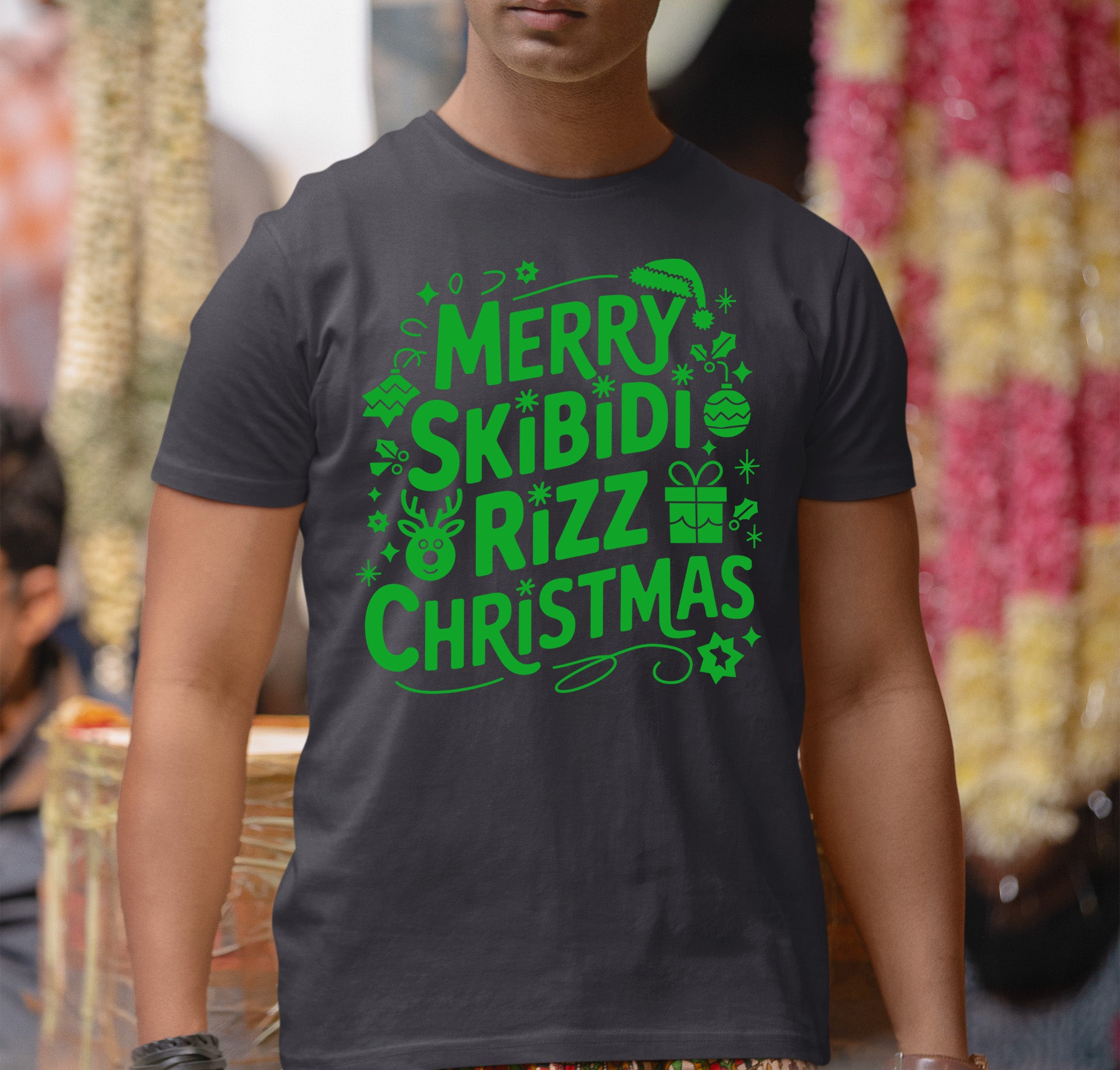 Merry Skibidi Rizz Christmas, festive holiday vibes for gifts and celebrations, cozy winter cheer T-Shirt