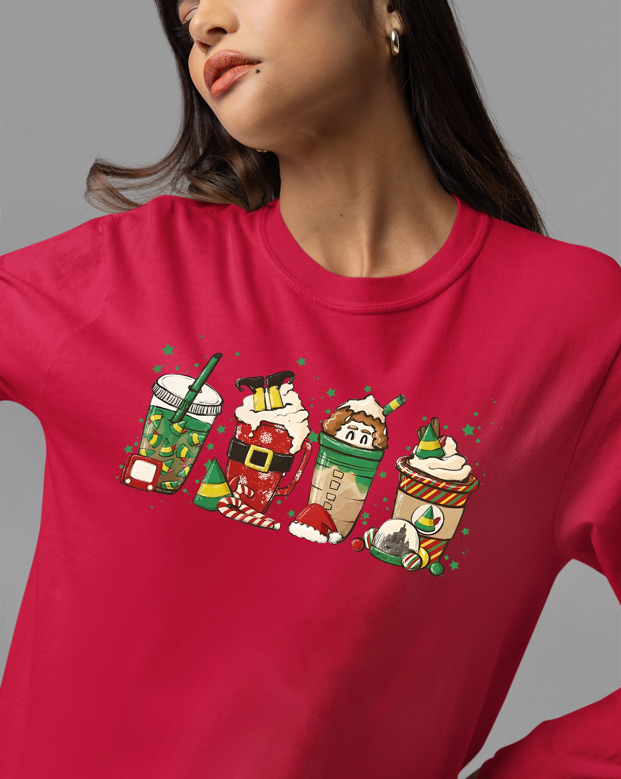 Milkshake Christmas Scene Festive Holiday Flavor Mood for Seasonal Cheer and Warm Winter Moments T-Shirt
