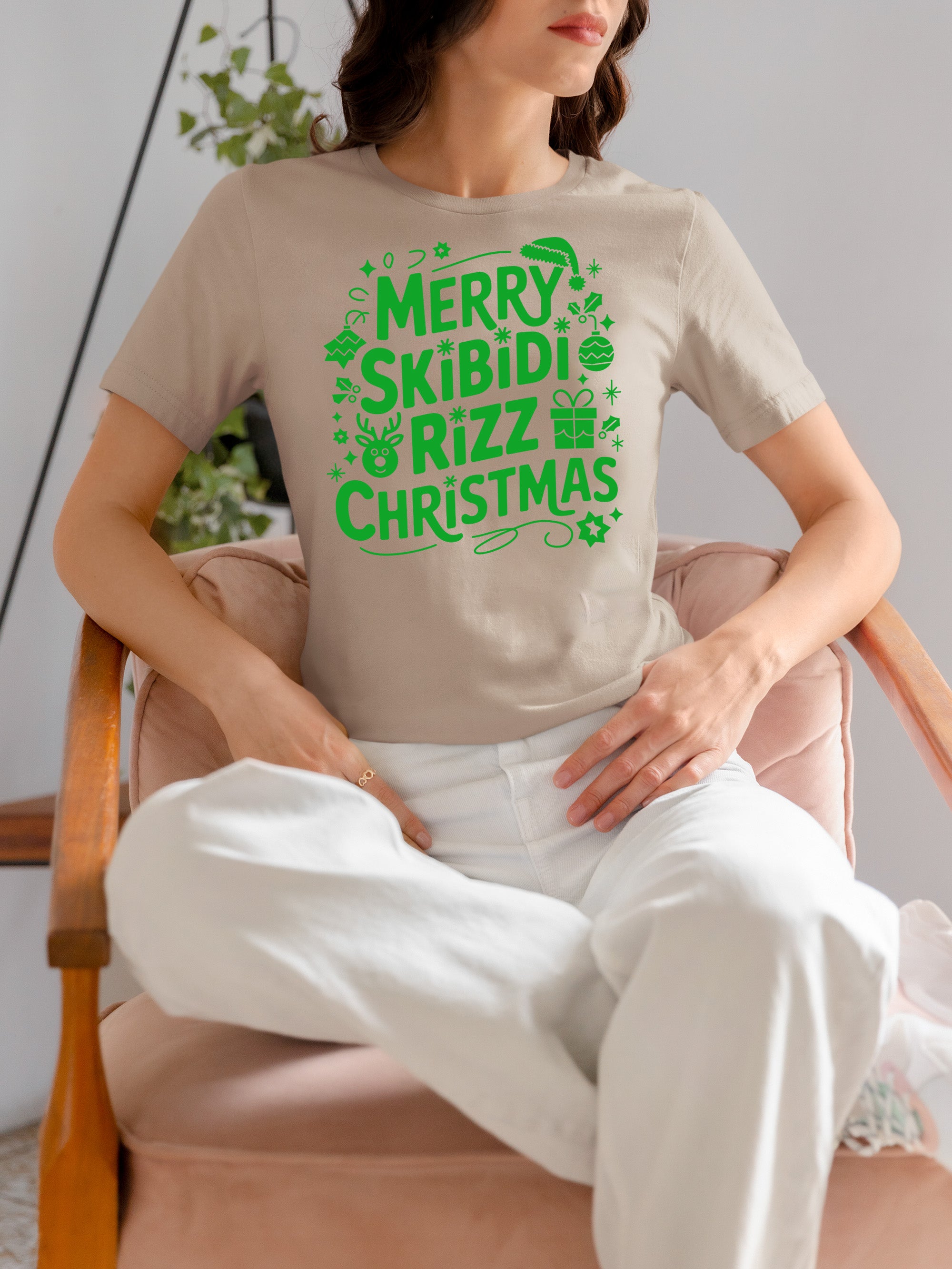 Merry Skibidi Rizz Christmas, festive holiday vibes for gifts and celebrations, cozy winter cheer T-Shirt