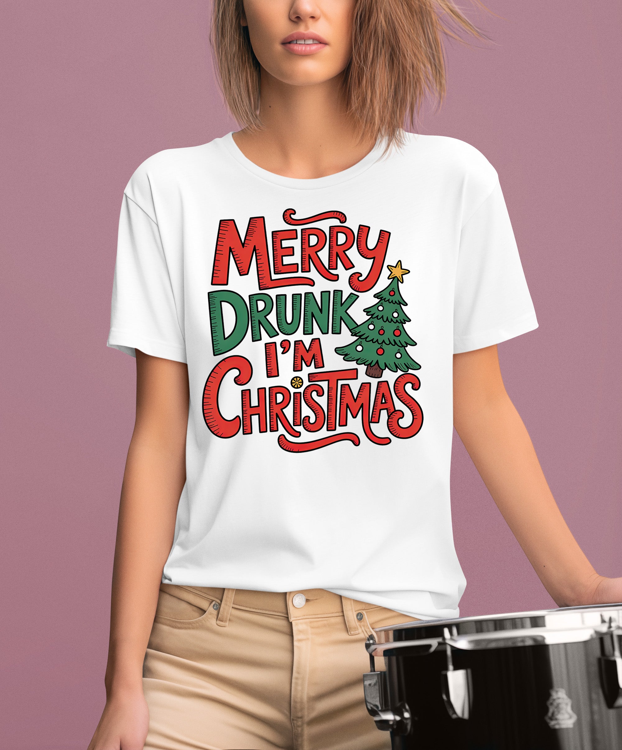 Merry Drunk I'm Christmas - Holiday Humor Gift for Christmas Party, Festive Keepsake, Seasonal Laugh T-Shirt