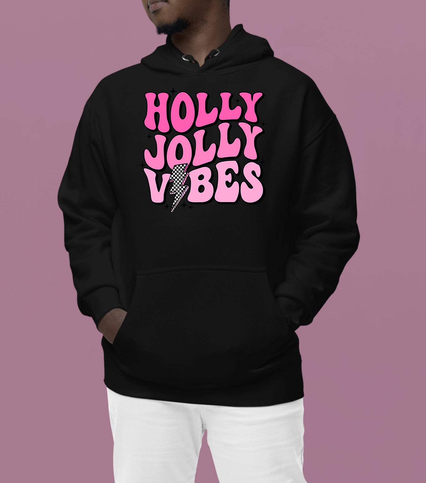 Holly Jolly Vibes Christmas Mood - Festive Seasonal Cheer, Cozy Holiday Spirit, Gift Idea for Winter Nights Hoodie