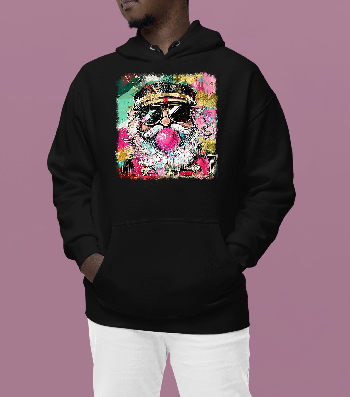 Santa Bubblegum Christmas Collectible - Holiday Gift for Santa Lovers, Festive Seasonal Item Hoodie