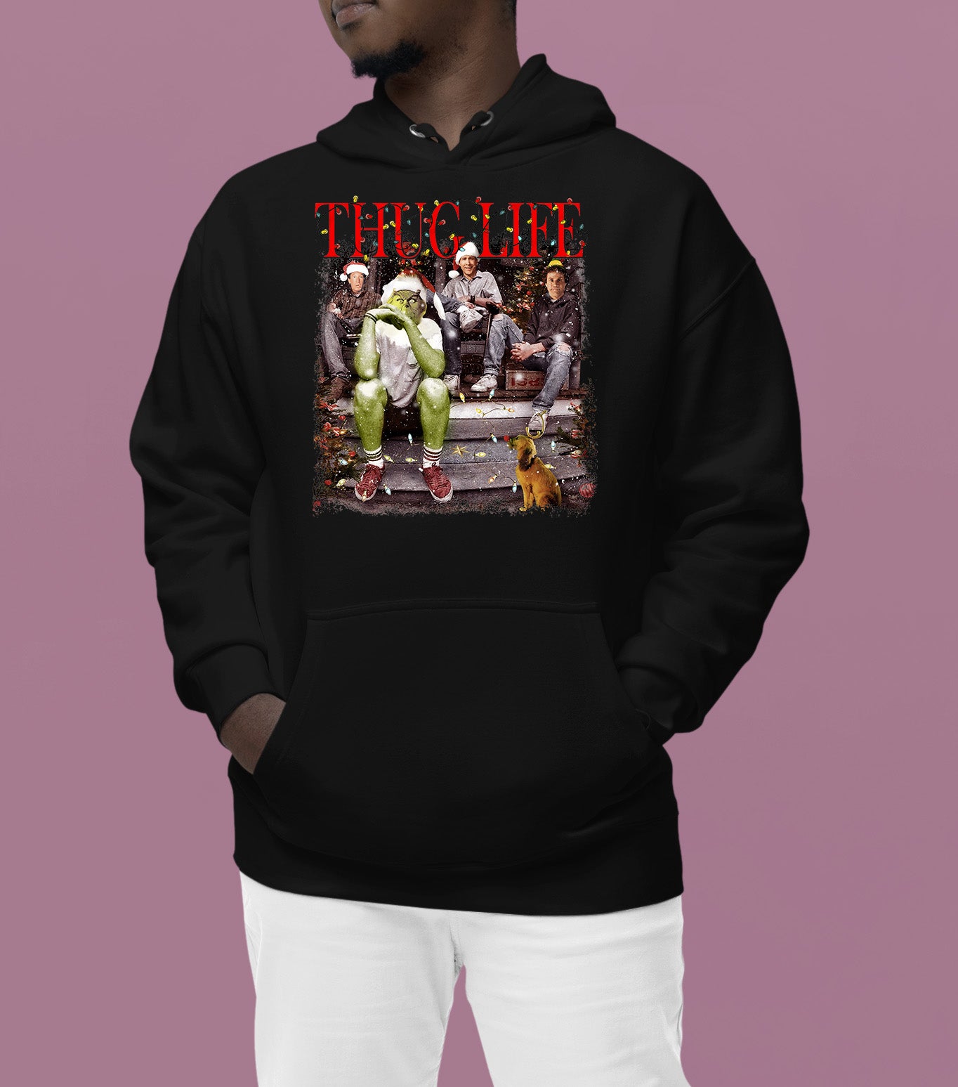 Christmas Thug Life House - Handmade Holiday Home Accent, Rustic Festive Gift Idea for Fans, Unique Xmas Keepsake Hoodie