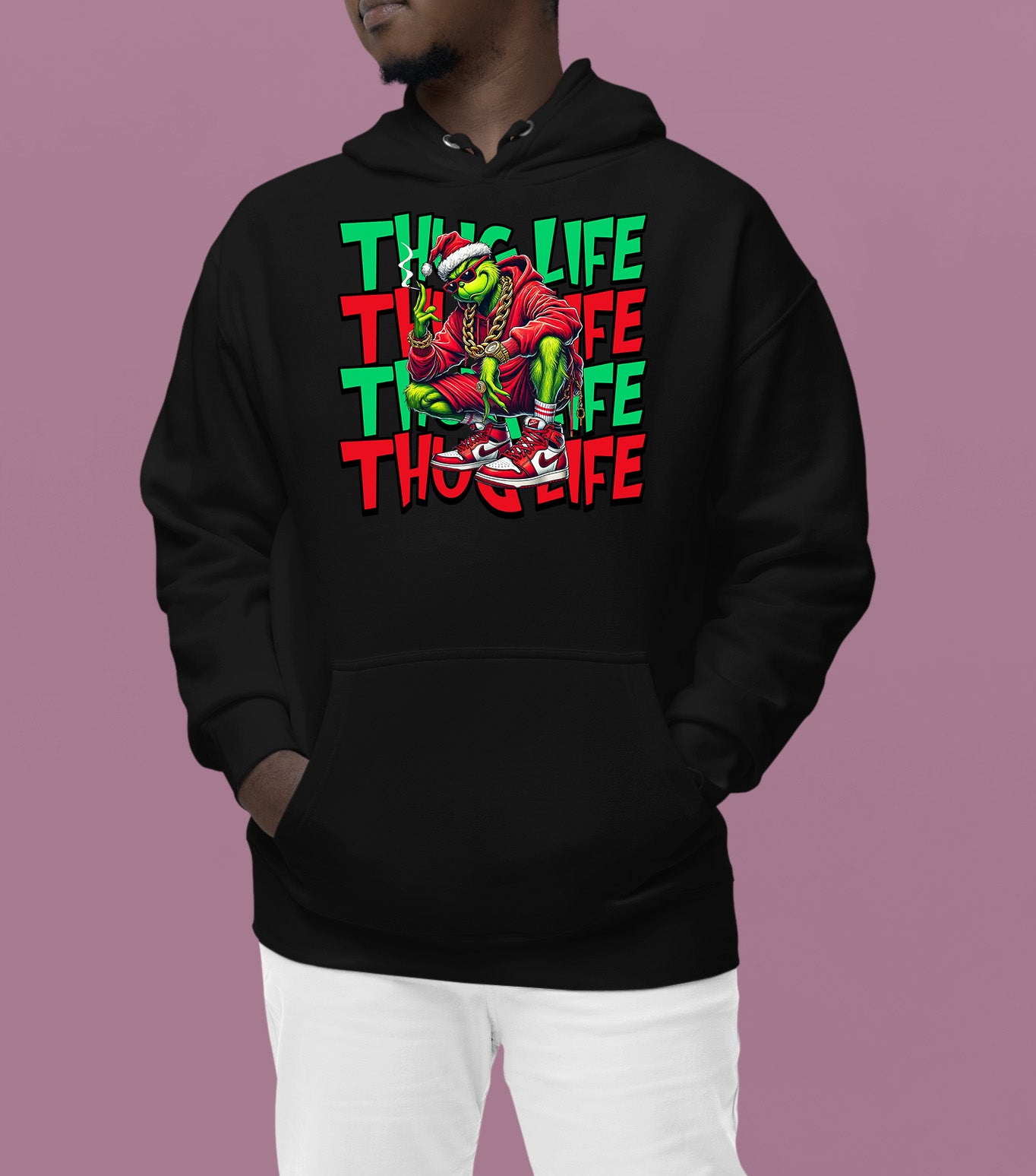 Christmas Thug Life x3 Graphic Artwork – Festive Holiday Humor for the Season Hoodie