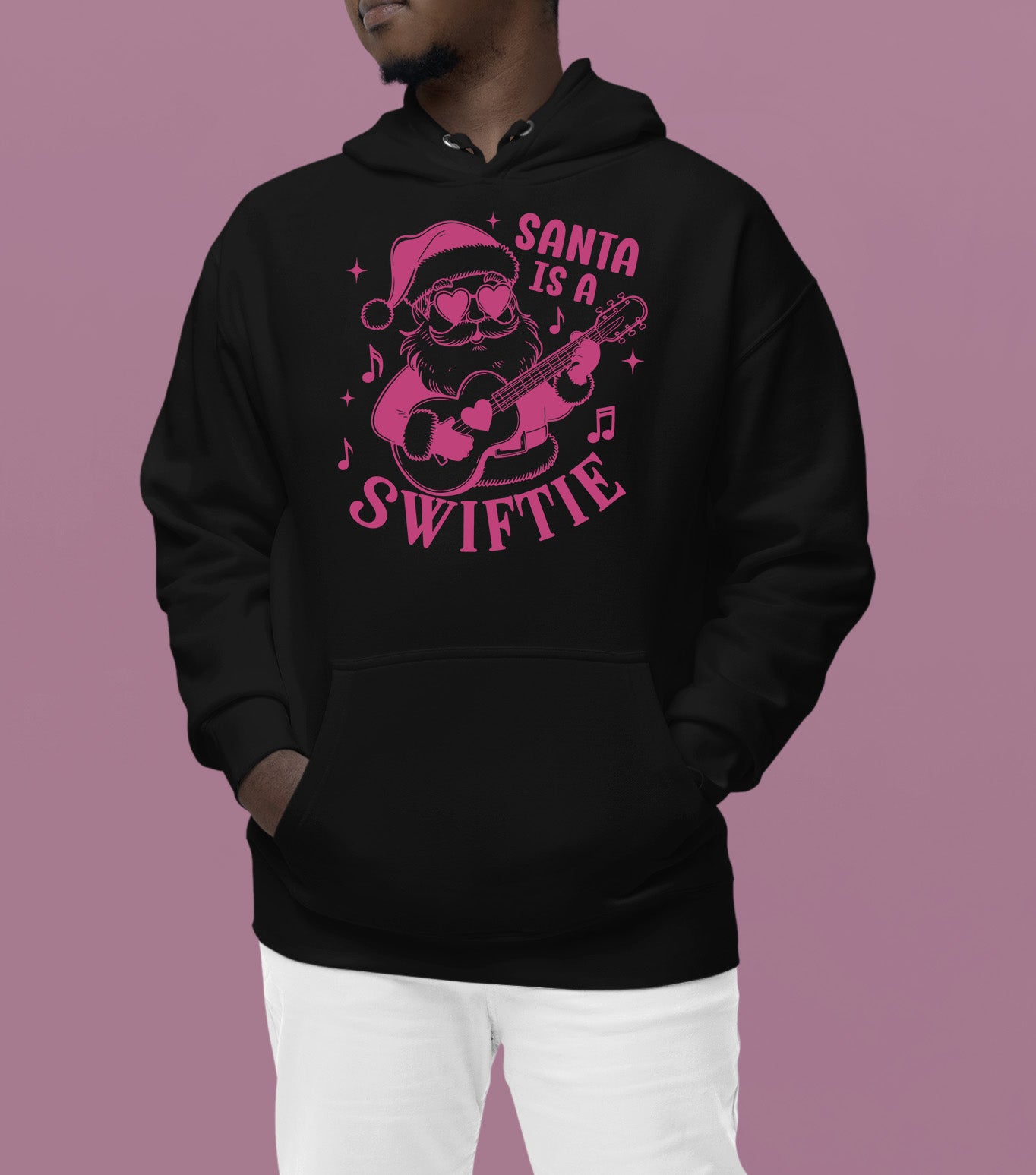Santa is a Swiftie Christmas Gift Idea for Music Lovers - Festive Santa Theme, Holiday Joy Hoodie