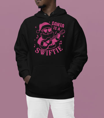 Santa is a Swiftie Christmas Gift Idea for Music Lovers - Festive Santa Theme, Holiday Joy Hoodie