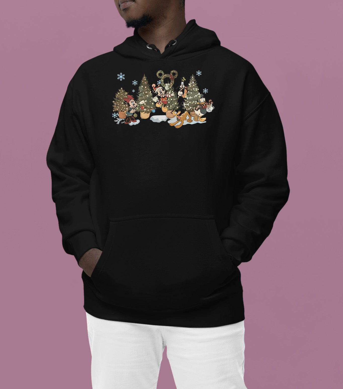 Vintage Christmas Fairytale Retro Style - Yuletide Nostalgia, Cozy Holiday Vintage Theme Hoodie