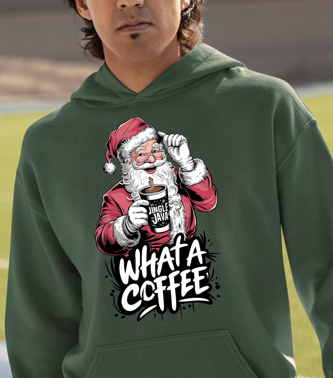 What a Coffee Christmas Mug - Festive Holiday Caffeine Quote Gift for Coffee Lovers Hoodie