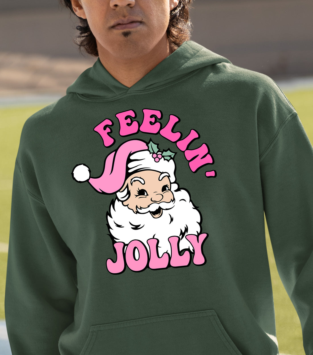 Feelin Jolly Christmas Theme for Festive Lovers - Cozy Seasonal Gift Idea Hoodie