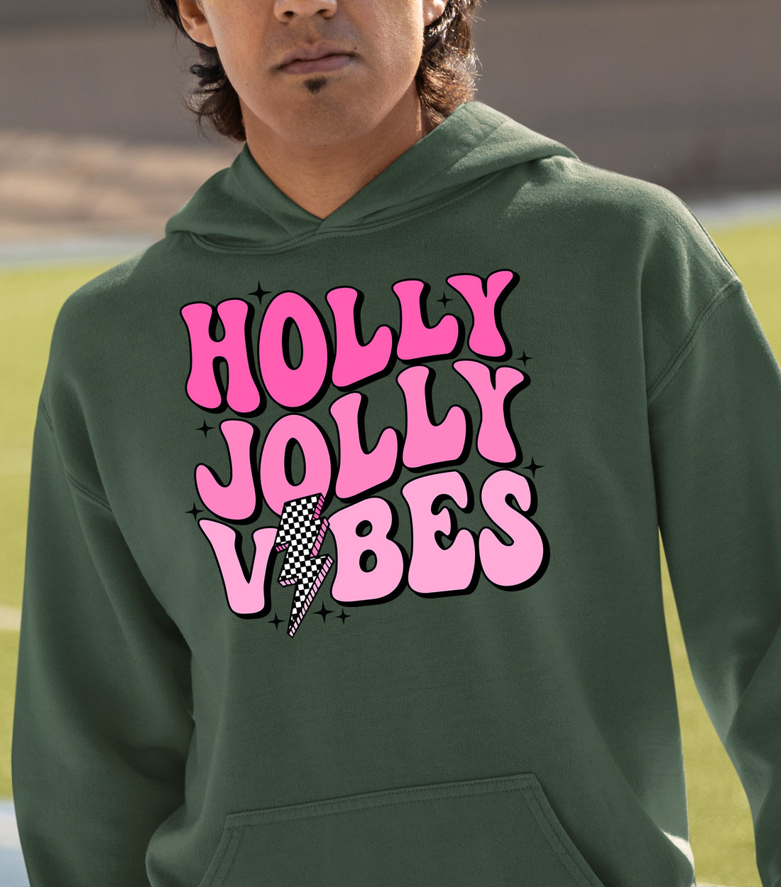 Holly Jolly Vibes Christmas Mood - Festive Seasonal Cheer, Cozy Holiday Spirit, Gift Idea for Winter Nights Hoodie