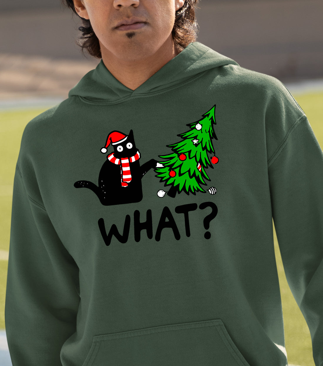 What Cat Says at Christmas - Funny Kitty Gift for Cat Lovers, Holiday Humor, Whiskers & Paws, Cozy Christmas Cheer Hoodie
