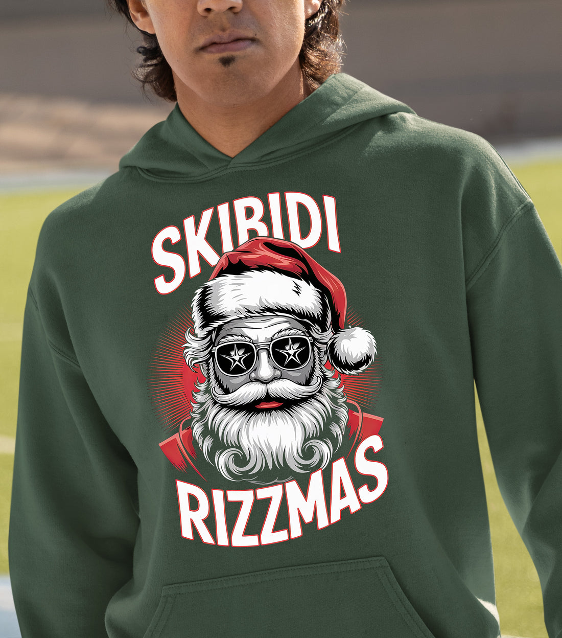 Skibidi Rizzmass Grovey Santa Christmas Spirit Gift Idea for Pop Culture Fans Hoodie