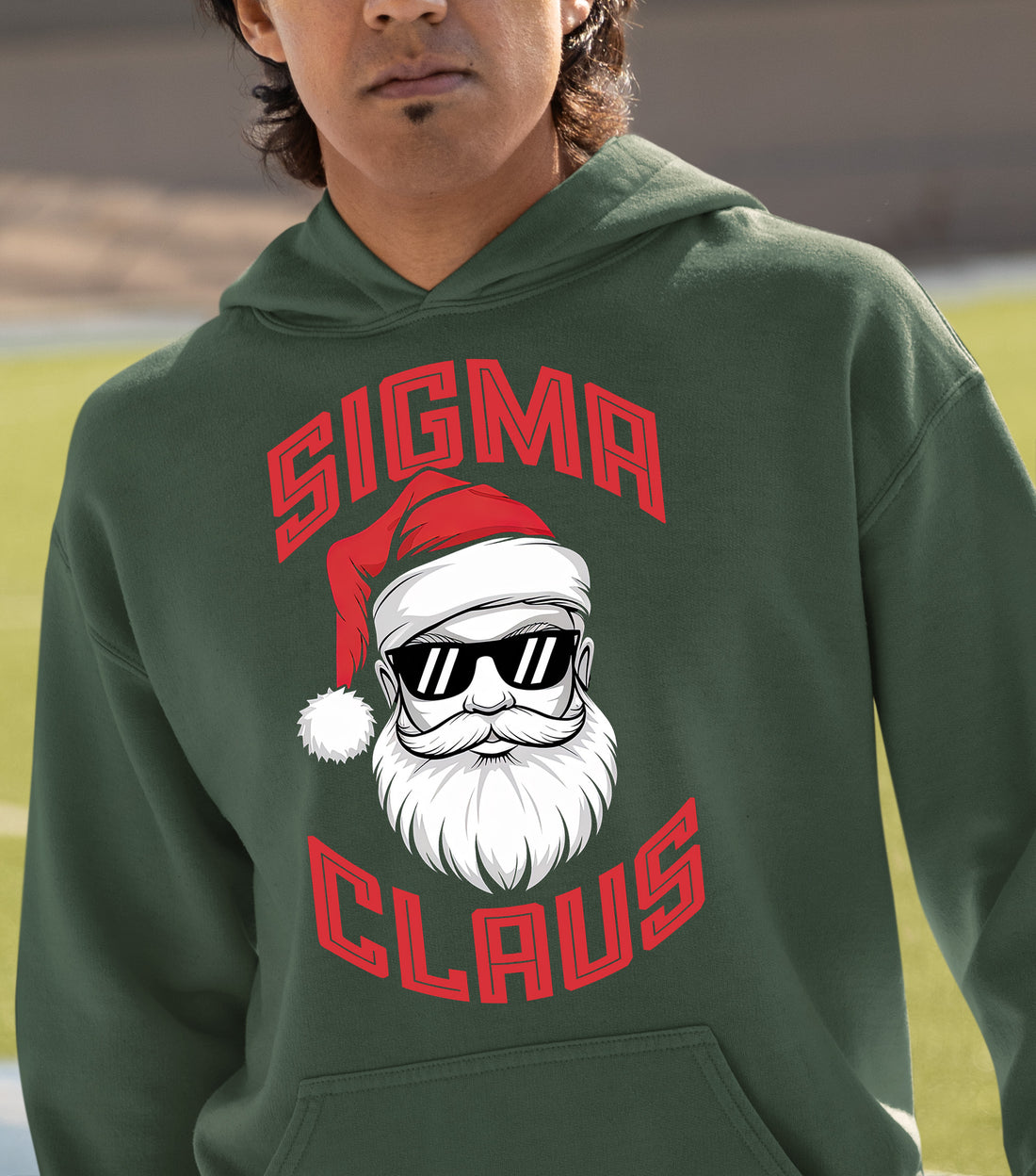 Sigma Claus Christmas Santa Illustration - Festive Holiday Artwork for Seasonal Cheer Hoodie