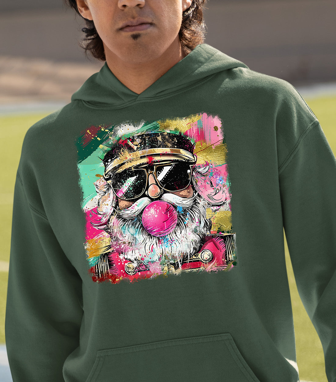 Santa Bubblegum Christmas Collectible - Holiday Gift for Santa Lovers, Festive Seasonal Item Hoodie
