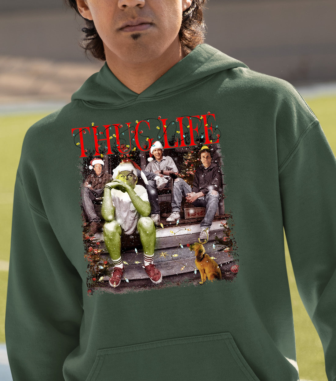 Christmas Thug Life House - Handmade Holiday Home Accent, Rustic Festive Gift Idea for Fans, Unique Xmas Keepsake Hoodie