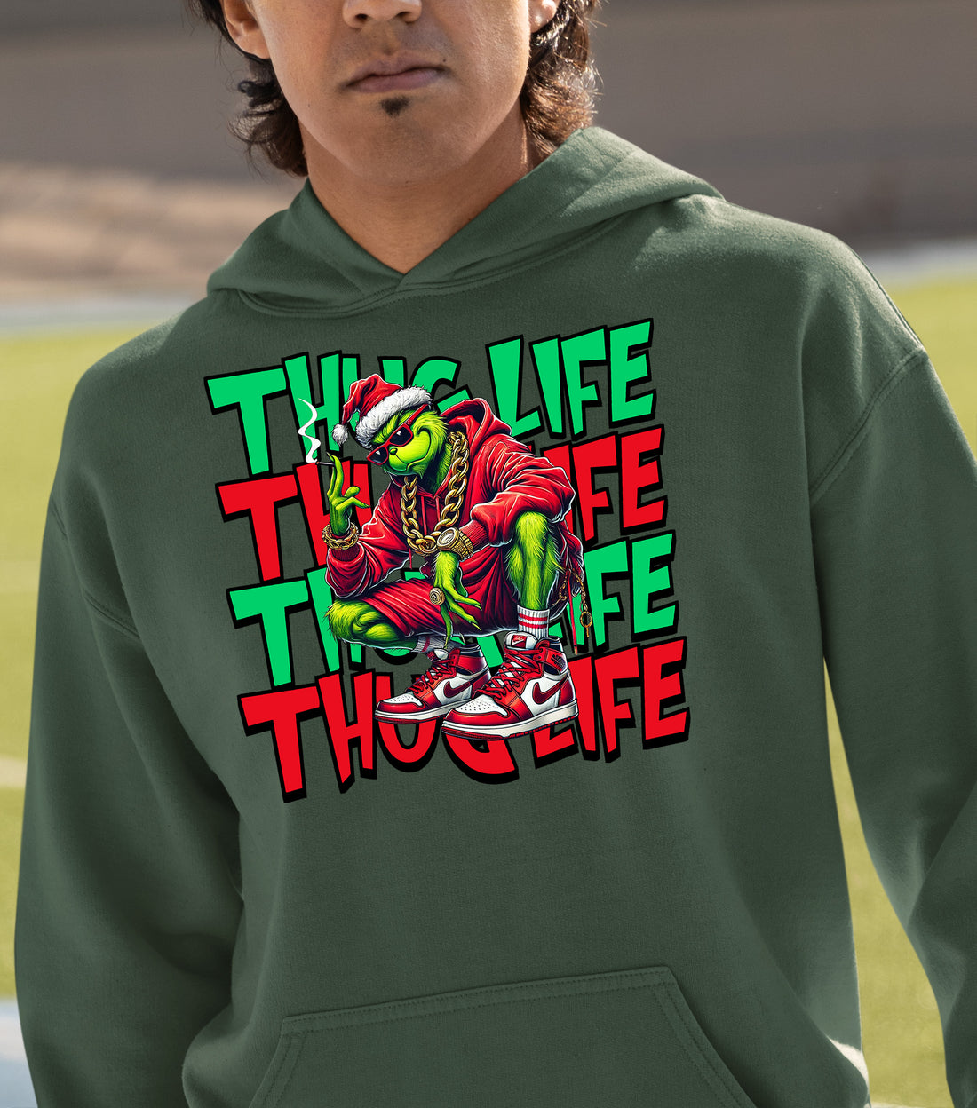 Christmas Thug Life x3 Graphic Artwork – Festive Holiday Humor for the Season Hoodie