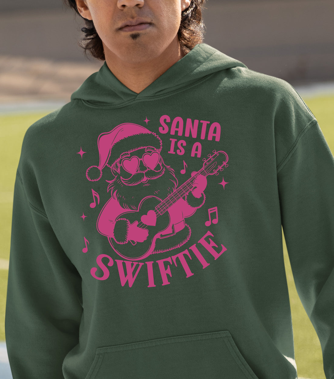 Santa is a Swiftie Christmas Gift Idea for Music Lovers - Festive Santa Theme, Holiday Joy Hoodie
