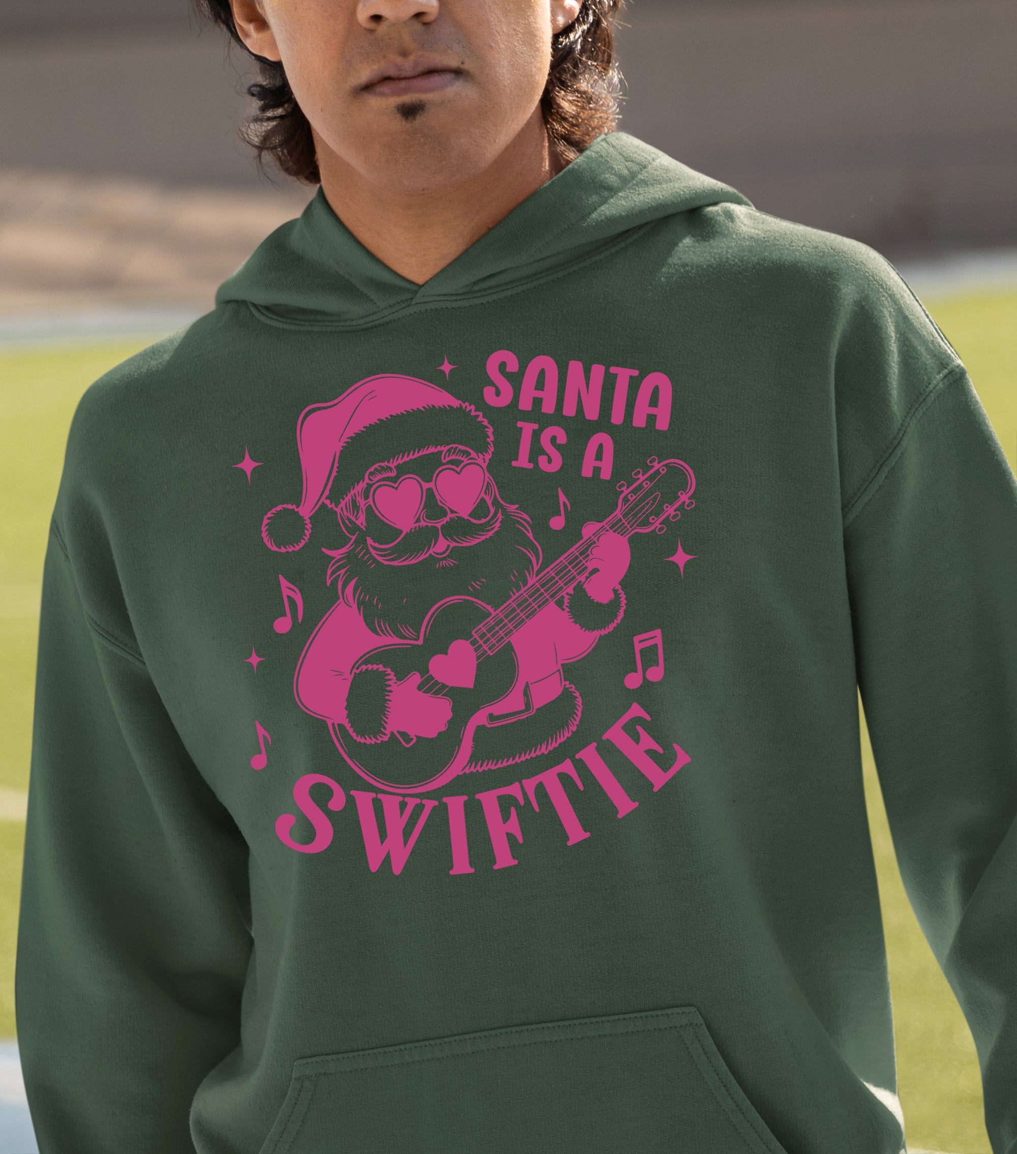 Santa is a Swiftie Christmas Gift Idea for Music Lovers - Festive Santa Theme, Holiday Joy Hoodie