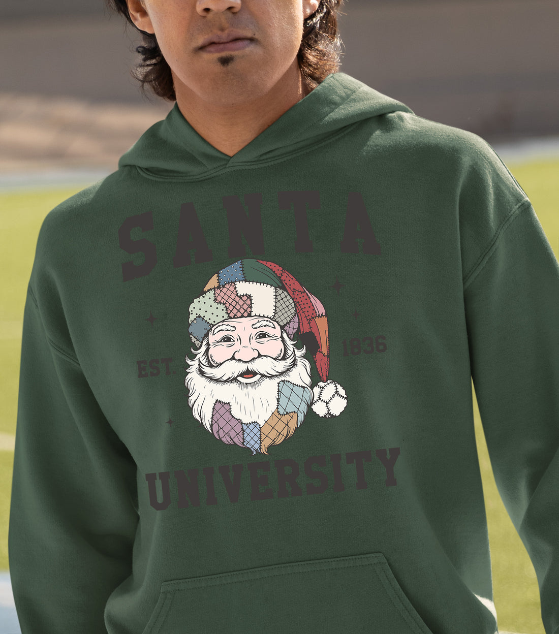 Santa University Christmas Collection, Santa Claus Gift, North Pole Education Theme, Festive Holiday Cheer Hoodie