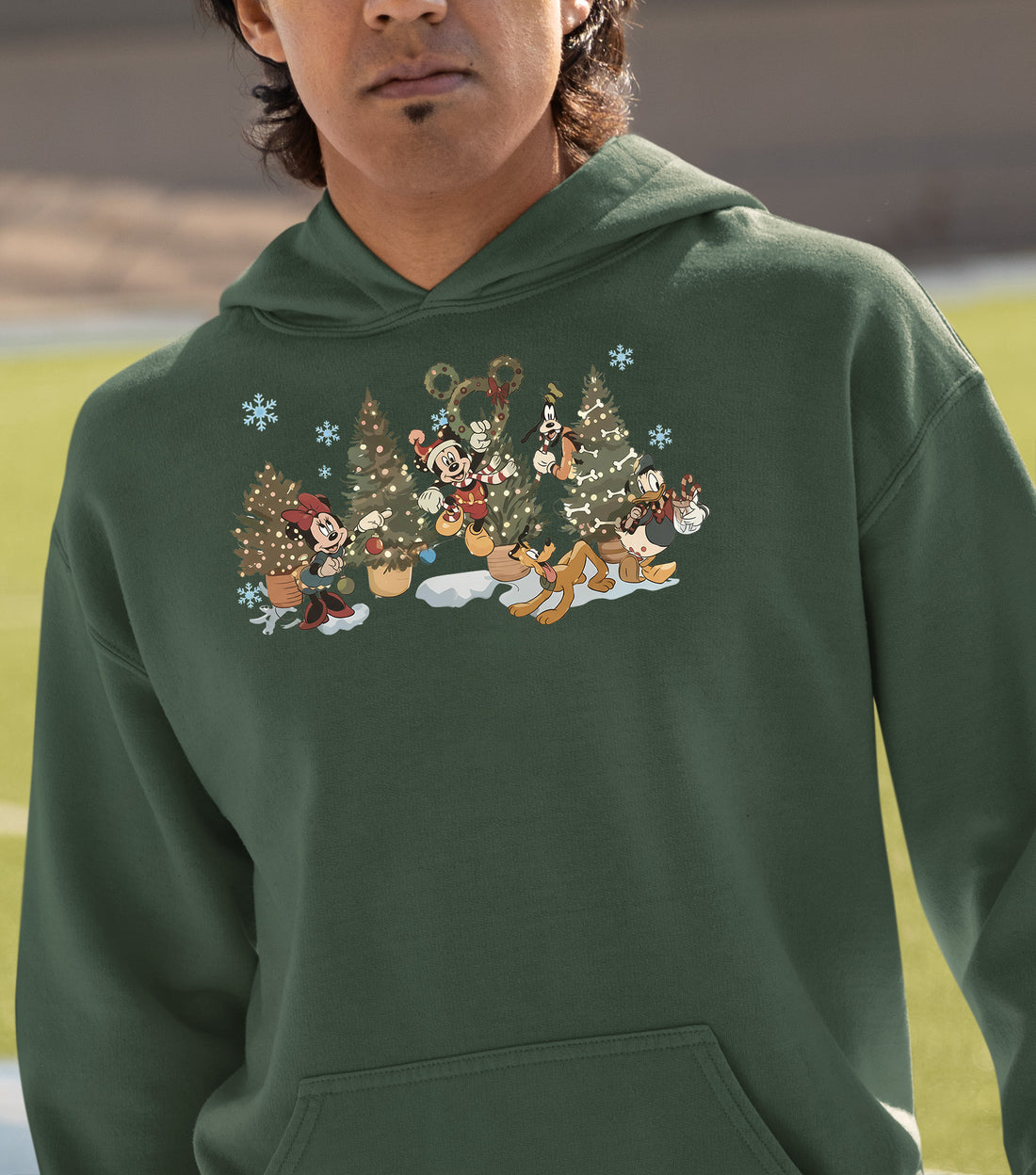 Vintage Christmas Fairytale Retro Style - Yuletide Nostalgia, Cozy Holiday Vintage Theme Hoodie